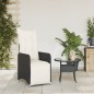 vidaXL Gartensessel Verstellbar mit Kissen Schwarz Poly Rattan vidaXL Gartensessel Verstellbar mit Kissen Schwarz Poly Rattan