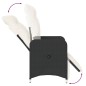 vidaXL Gartensessel Verstellbar mit Kissen Schwarz Poly Rattan vidaXL Gartensessel Verstellbar mit Kissen Schwarz Poly Rattan