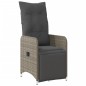 vidaXL Gartensessel Verstellbar mit Kissen Grau Poly Rattan vidaXL Gartensessel Verstellbar mit Kissen Grau Poly Rattan