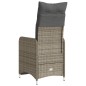 vidaXL Gartensessel Verstellbar mit Kissen Grau Poly Rattan vidaXL Gartensessel Verstellbar mit Kissen Grau Poly Rattan