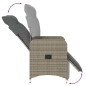 vidaXL Gartensessel Verstellbar mit Kissen Grau Poly Rattan vidaXL Gartensessel Verstellbar mit Kissen Grau Poly Rattan