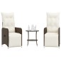 vidaXL Outdoor-Lehnstühle 2 Stk. mit Tisch Braun Poly Rattan vidaXL Outdoor-Lehnstühle 2 Stk. mit Tisch Braun Poly Rattan