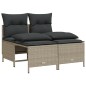 vidaXL 5-tlg. Garten-Sofagarnitur mit Kissen Hellgrau Poly Rattan vidaXL 5-tlg. Garten-Sofagarnitur mit Kissen Hellgrau Poly Rattan
