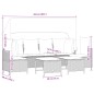 vidaXL 5-tlg. Garten-Sofagarnitur mit Kissen Grau Poly Rattan vidaXL 5-tlg. Garten-Sofagarnitur mit Kissen Grau Poly Rattan