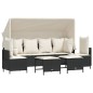 vidaXL 5-tlg. Garten-Sofagarnitur mit Kissen Schwarz Poly Rattan vidaXL 5-tlg. Garten-Sofagarnitur mit Kissen Schwarz Poly Rattan