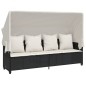vidaXL 5-tlg. Garten-Sofagarnitur mit Kissen Schwarz Poly Rattan vidaXL 5-tlg. Garten-Sofagarnitur mit Kissen Schwarz Poly Rattan