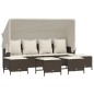 vidaXL 5-tlg. Garten-Sofagarnitur mit Kissen Braun Poly Rattan vidaXL 5-tlg. Garten-Sofagarnitur mit Kissen Braun Poly Rattan