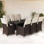 vidaXL 9-tlg. Garten-Essgruppe mit Kissen Braun Poly Rattan vidaXL 9-tlg. Garten-Essgruppe mit Kissen Braun Poly Rattan