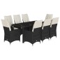 vidaXL 9-tlg. Garten-Essgruppe mit Kissen Schwarz Poly Rattan vidaXL 9-tlg. Garten-Essgruppe mit Kissen Schwarz Poly Rattan