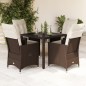 vidaXL 5-tlg. Garten-Essgruppe mit Kissen Braun Poly Rattan vidaXL 5-tlg. Garten-Essgruppe mit Kissen Braun Poly Rattan