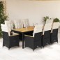 vidaXL 9-tlg. Garten-Essgruppe mit Kissen Schwarz Poly Rattan vidaXL 9-tlg. Garten-Essgruppe mit Kissen Schwarz Poly Rattan