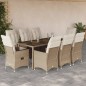 vidaXL 9-tlg. Garten-Essgruppe mit Kissen Beige Poly Rattan vidaXL 9-tlg. Garten-Essgruppe mit Kissen Beige Poly Rattan