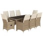 vidaXL 9-tlg. Garten-Essgruppe mit Kissen Beige Poly Rattan vidaXL 9-tlg. Garten-Essgruppe mit Kissen Beige Poly Rattan