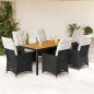 vidaXL 7-tlg. Garten-Essgruppe mit Kissen Schwarz Poly Rattan vidaXL 7-tlg. Garten-Essgruppe mit Kissen Schwarz Poly Rattan