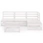5-tlg. Garten-Lounge-Set Weiß Kiefer Massivholz 5-tlg. Garten-Lounge-Set Weiß Kiefer Massivholz