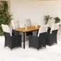 vidaXL 7-tlg. Garten-Essgruppe mit Kissen Schwarz Poly Rattan vidaXL 7-tlg. Garten-Essgruppe mit Kissen Schwarz Poly Rattan