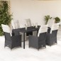 vidaXL 7-tlg. Garten-Essgruppe mit Kissen Schwarz Poly Rattan vidaXL 7-tlg. Garten-Essgruppe mit Kissen Schwarz Poly Rattan