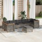 vidaXL 8-tlg. Garten-Sofagarnitur mit Kissen Grau Poly Rattan vidaXL 8-tlg. Garten-Sofagarnitur mit Kissen Grau Poly Rattan