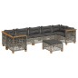 vidaXL 8-tlg. Garten-Sofagarnitur mit Kissen Grau Poly Rattan vidaXL 8-tlg. Garten-Sofagarnitur mit Kissen Grau Poly Rattan