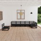 7-tlg. Garten-Lounge-Set Schwarz Massivholz Kiefer 7-tlg. Garten-Lounge-Set Schwarz Massivholz Kiefer