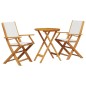 vidaXL 3-tlg. Bistro-Set Cremeweiß Stoff und Massivholz vidaXL 3-tlg. Bistro-Set Cremeweiß Stoff und Massivholz