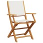 vidaXL 3-tlg. Bistro-Set Cremeweiß Stoff und Massivholz vidaXL 3-tlg. Bistro-Set Cremeweiß Stoff und Massivholz