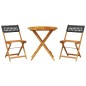 vidaXL 3-tlg. Bistro-Set Schwarz Poly Rattan und Massivholz vidaXL 3-tlg. Bistro-Set Schwarz Poly Rattan und Massivholz