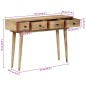 vidaXL Konsolentisch 110x30x75 cm Massivholz Mango vidaXL Konsolentisch 110x30x75 cm Massivholz Mango
