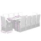 vidaXL 11-tlg. Garten-Essgruppe mit Kissen Grau Poly Rattan vidaXL 11-tlg. Garten-Essgruppe mit Kissen Grau Poly Rattan