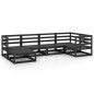 6-tlg. Garten-Lounge-Set Schwarz Massivholz Kiefer 6-tlg. Garten-Lounge-Set Schwarz Massivholz Kiefer