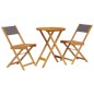 vidaXL 3-tlg. Bistro-Set Anthrazit Stoff und Massivholz vidaXL 3-tlg. Bistro-Set Anthrazit Stoff und Massivholz