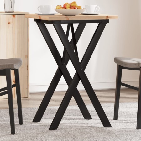 vidaXL Esstisch X-Gestell 50x50x75,5cm Massivholz Kiefer und Gusseisen