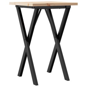 vidaXL Esstisch X-Gestell 50x50x75,5cm Massivholz Kiefer und Gusseisen