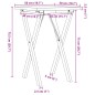 vidaXL Esstisch X-Gestell 50x50x75,5cm Massivholz Kiefer und Gusseisen vidaXL Esstisch X-Gestell 50x50x75,5cm Massivholz Kiefer und Gusseisen