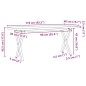 vidaXL Couchtisch X-Gestell 110x40x45,5 cm Massivholz Kiefer Gusseisen vidaXL Couchtisch X-Gestell 110x40x45,5 cm Massivholz Kiefer Gusseisen