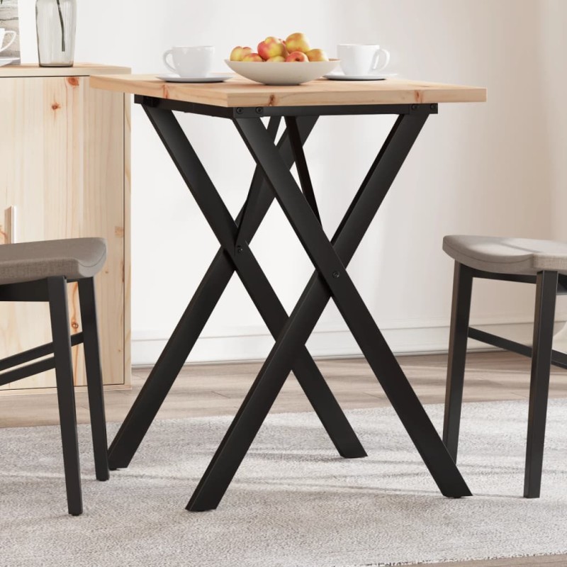 vidaXL Esstisch X-Gestell 80x50x75,5 cm Massivholz Kiefer & Gusseisen vidaXL Esstisch X-Gestell 80x50x75,5 cm Massivholz Kiefer & Gusseisen