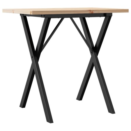 vidaXL Esstisch X-Gestell 80x50x75,5 cm Massivholz Kiefer & Gusseisen