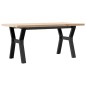 vidaXL Couchtisch Y-Gestell 100x50x45,5 cm Massivholz Kiefer Gusseisen vidaXL Couchtisch Y-Gestell 100x50x45,5 cm Massivholz Kiefer Gusseisen