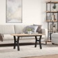 vidaXL Couchtisch Y-Gestell 100x50x45,5 cm Massivholz Kiefer Gusseisen vidaXL Couchtisch Y-Gestell 100x50x45,5 cm Massivholz Kiefer Gusseisen