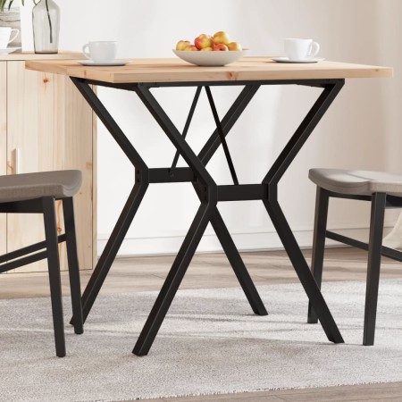 vidaXL Esstisch Y-Gestell 80x80x75,5 cm Massivholz Kiefer & Gusseisen
