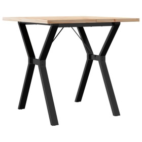 vidaXL Esstisch Y-Gestell 80x80x75,5 cm Massivholz Kiefer & Gusseisen