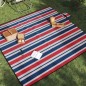 vidaXL Picknickdecke Faltbar Rot und Blau Gestreift 200x200 cm Samt vidaXL Picknickdecke Faltbar Rot und Blau Gestreift 200x200 cm Samt