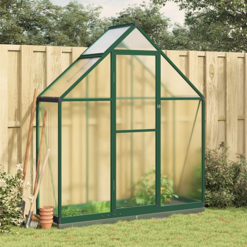 vidaXL Gewächshaus mit Fundamentrahmen Grün 169x58x202 cm Aluminimum vidaXL Gewächshaus mit Fundamentrahmen Grün 169x58x202 cm Aluminimum