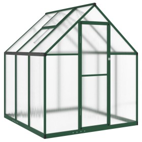 vidaXL Gewächshaus mit Fundamentrahmen Grün 169x169x195 cm Aluminimum