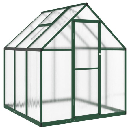 vidaXL Gewächshaus mit Fundamentrahmen Grün 169x169x195 cm Aluminimum