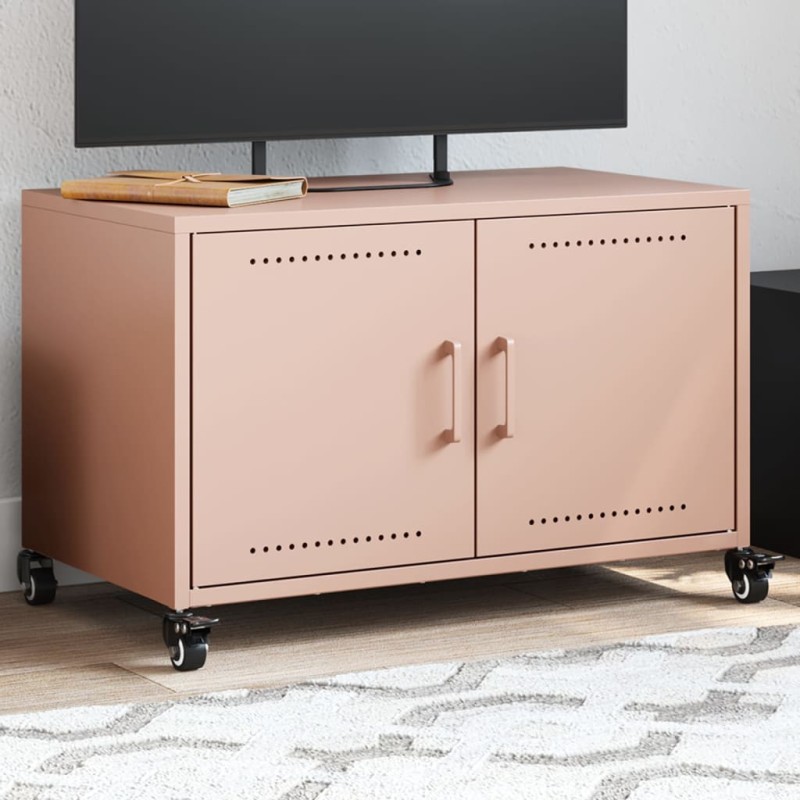 vidaXL TV-Schrank Rosa 68x39x43,5 cm Kaltgewalzter Stahl vidaXL TV-Schrank Rosa 68x39x43,5 cm Kaltgewalzter Stahl