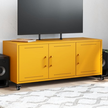 vidaXL TV-Schrank Senfgelb 100,5x39x43,5 cm Kaltgewalzter Stahl