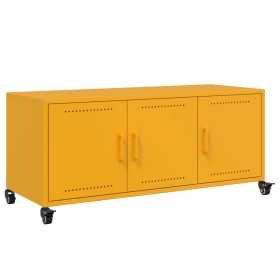 vidaXL TV-Schrank Senfgelb 100,5x39x43,5 cm Kaltgewalzter Stahl