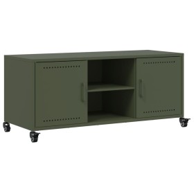 vidaXL TV-Schrank Olivgrün 100,5x39x43,5 cm Kaltgewalzter Stahl