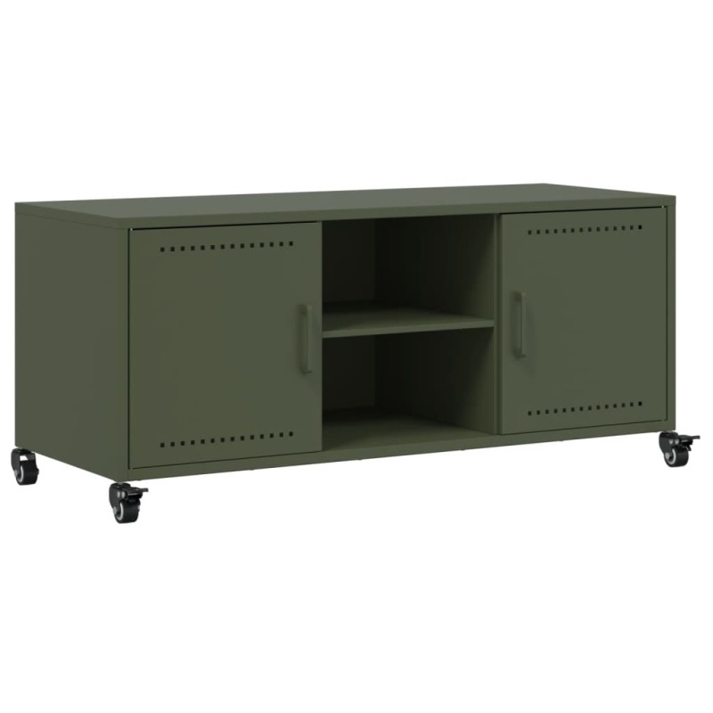 vidaXL TV-Schrank Olivgrün 100,5x39x43,5 cm Kaltgewalzter Stahl vidaXL TV-Schrank Olivgrün 100,5x39x43,5 cm Kaltgewalzter Stahl